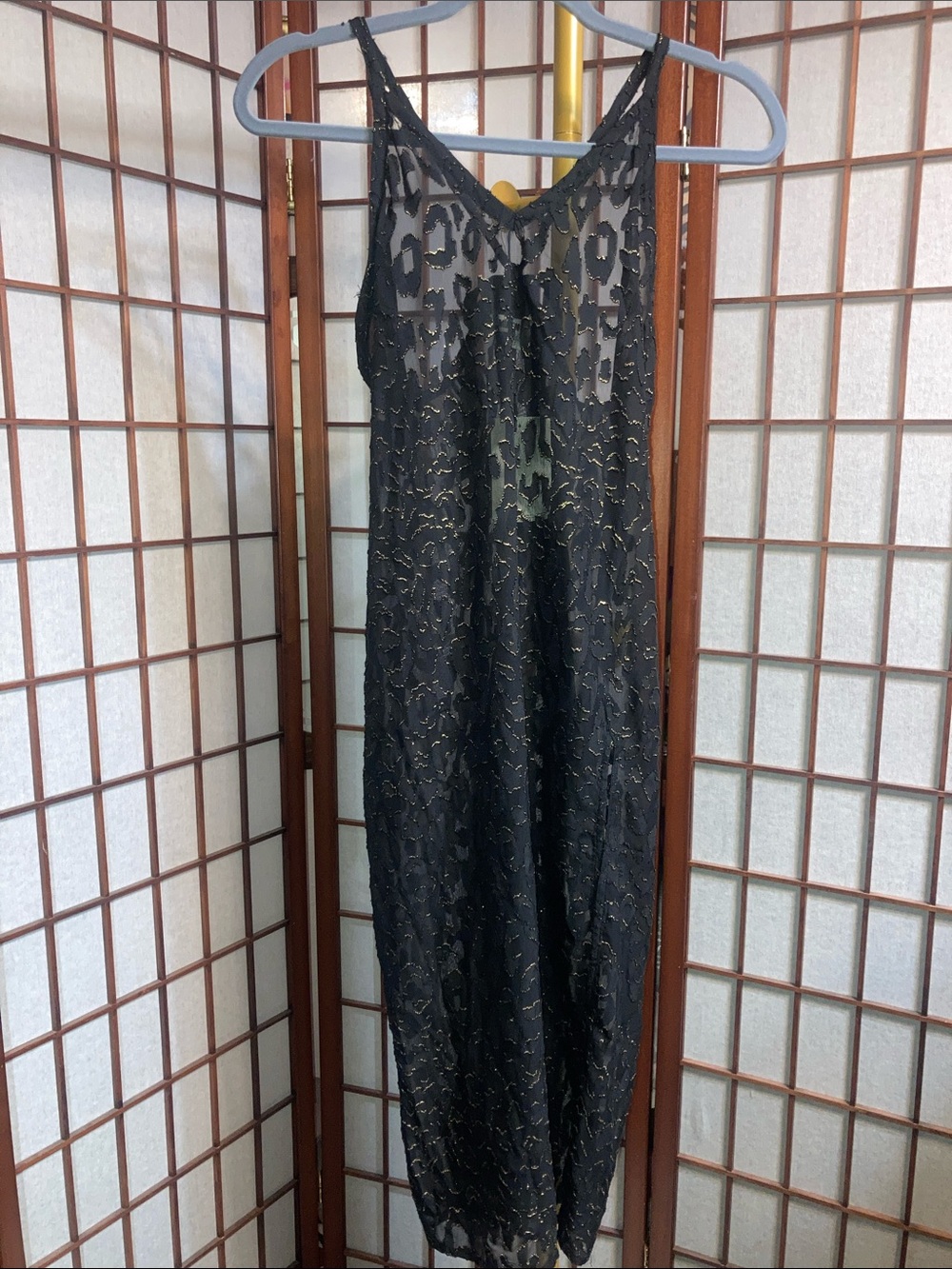 NWT Miken Swim Black Sheer with Gold Detail Swim Coverup